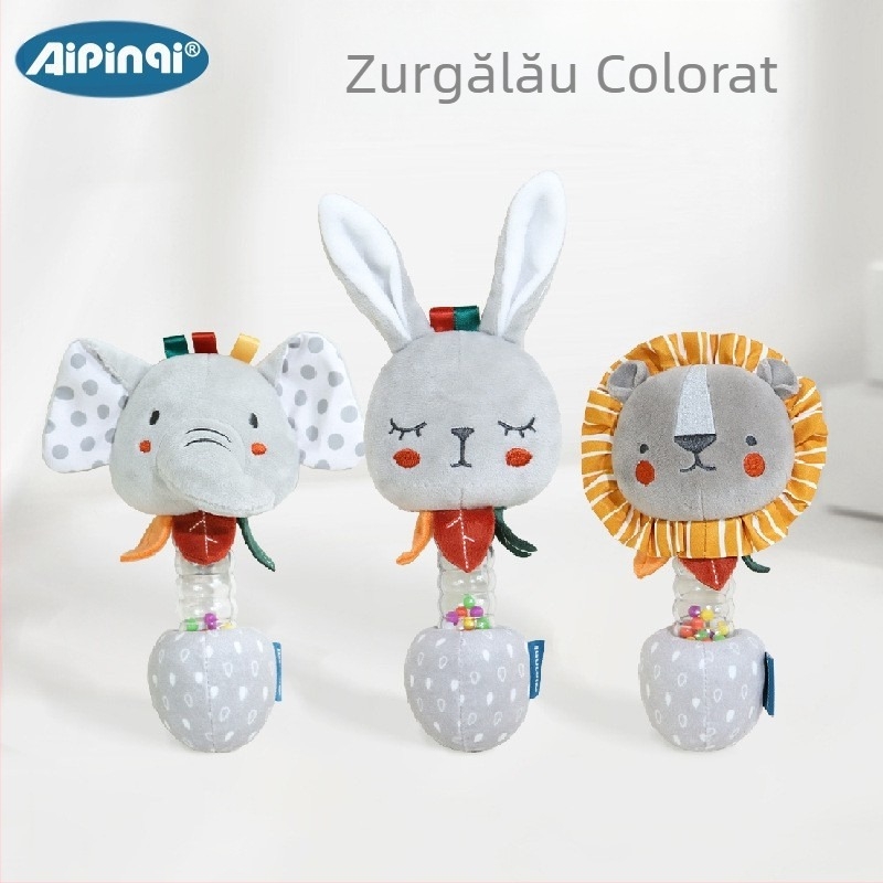 Aipinqi nouă zornăitoare manuală pentru bebeluși păpușă de pluș liniștitoare mărgele colorate clopoțel jucării pentru bebeluși 0-1 ani en-gros