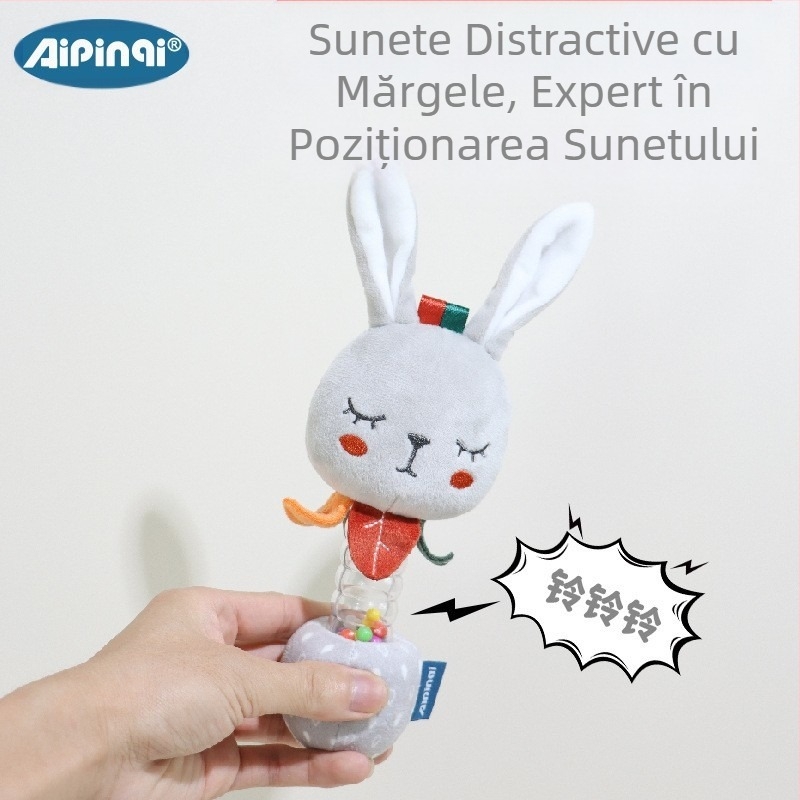 Aipinqi nouă zornăitoare manuală pentru bebeluși păpușă de pluș liniștitoare mărgele colorate clopoțel jucării pentru bebeluși 0-1 ani en-gros