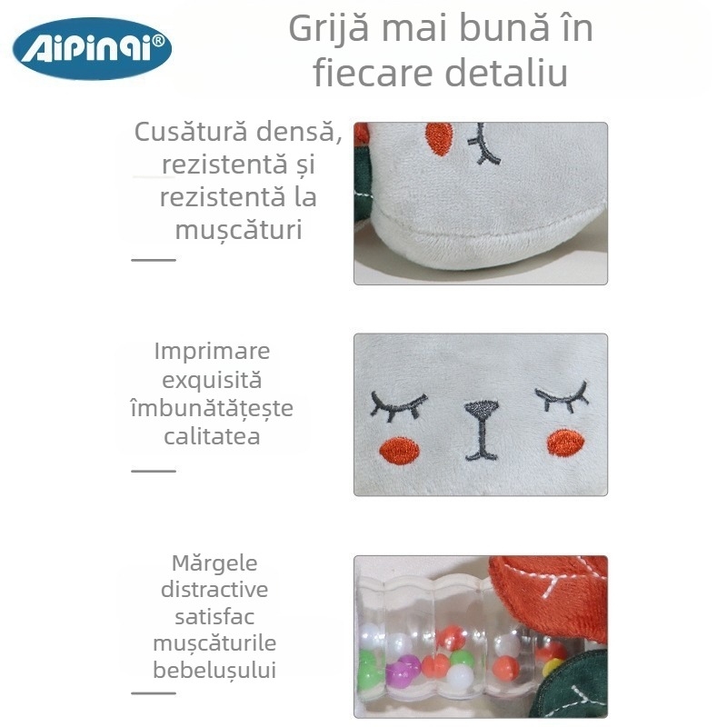 Aipinqi nouă zornăitoare manuală pentru bebeluși păpușă de pluș liniștitoare mărgele colorate clopoțel jucării pentru bebeluși 0-1 ani en-gros