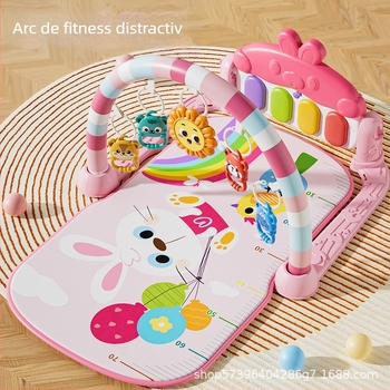 Suport de fitness pentru bebeluși, vânzare internațională, cu pedală muzicală, saltea de joc, jucărie de pian pentru nou-născuți, 36 de luni