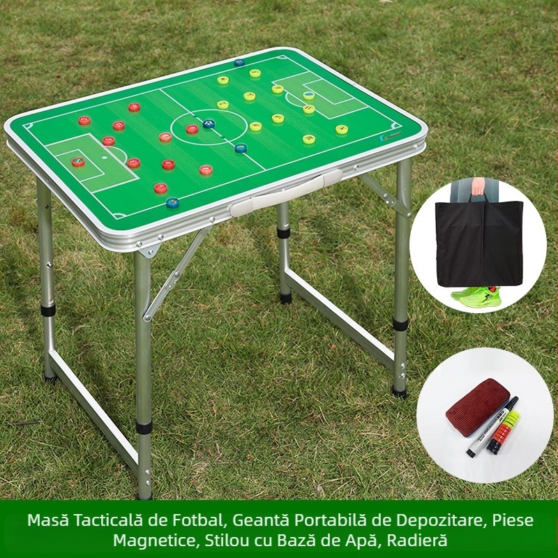JIANNA Tablă tactică de fotbal Masă multifuncțională Tablă tactică magnetică Masă demonstrativă pliabilă portabilă din aliaj de aluminiu
