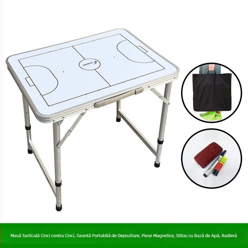 JIANNA Tablă tactică de fotbal Masă multifuncțională Tablă tactică magnetică Masă demonstrativă pliabilă portabilă din aliaj de aluminiu