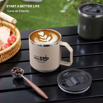 Cană din oțel inoxidabil 304, anti-cădere, cu capac, pentru dormitor studențesc, ceașcă de lapte pentru bărbați și femei, ceașcă de apă pentru acasă, ceașcă de cafea pentru birou