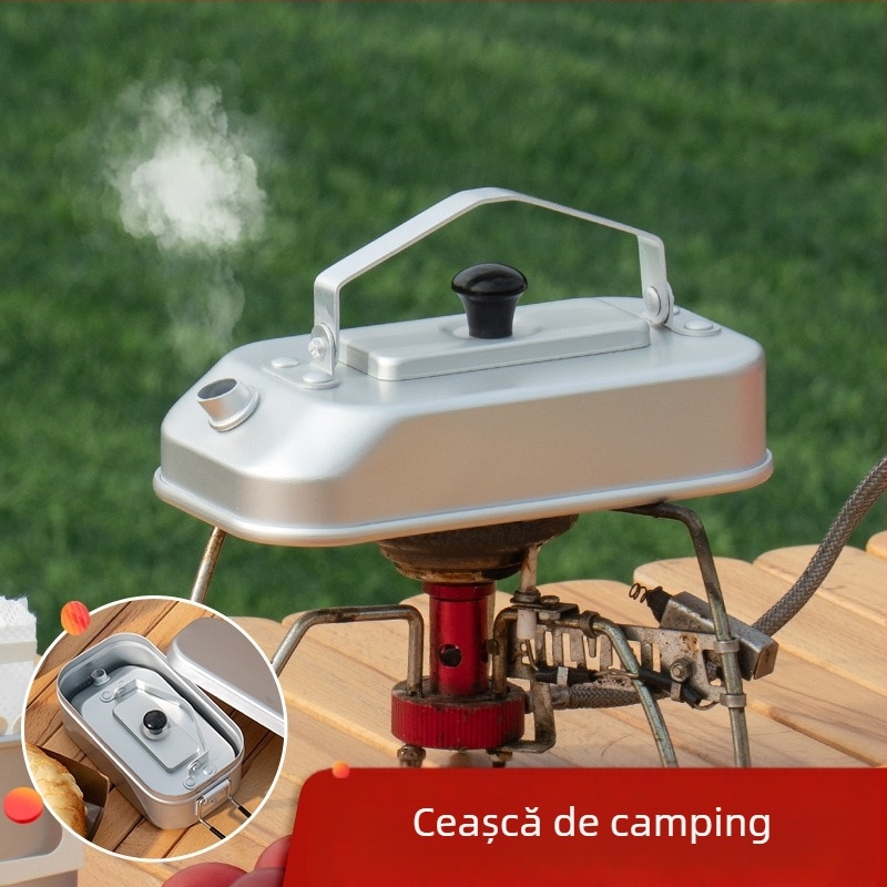 Ceainic pliabil portabil din aliaj de aluminiu pentru camping în aer liber, ceainic japonez, ceainic de cafea cu apă clocotită, ceainic de camping