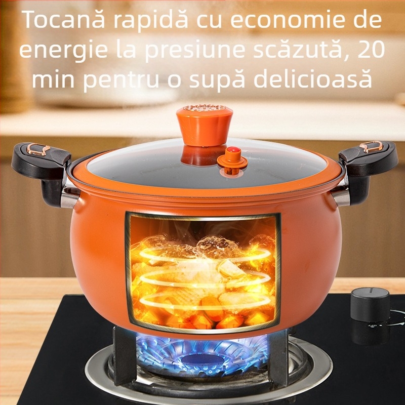 Chubby Dundun oală cu micropresiune, oală de supă antiaderentă de uz casnic, Chubby Dudu multifuncțională, aragaz cu inducție mică, oală universală pentru tocană, cu gaz