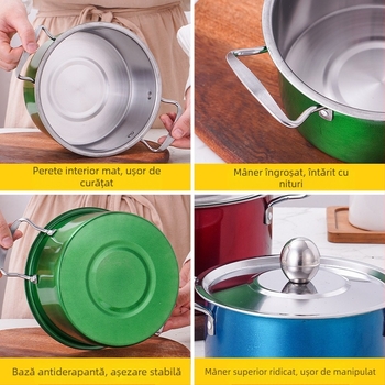 Set de oale din oțel inoxidabil transfrontalier, set de oale din trei piese, set de oale pentru supă binaurale cadou, set de oale din șase piese, en-gros