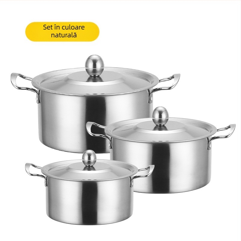 Set de oale din oțel inoxidabil transfrontalier, set de oale din trei piese, set de oale pentru supă binaurale cadou, set de oale din șase piese, en-gros