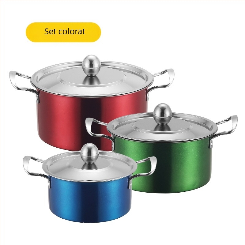 Set de oale din oțel inoxidabil transfrontalier, set de oale din trei piese, set de oale pentru supă binaurale cadou, set de oale din șase piese, en-gros