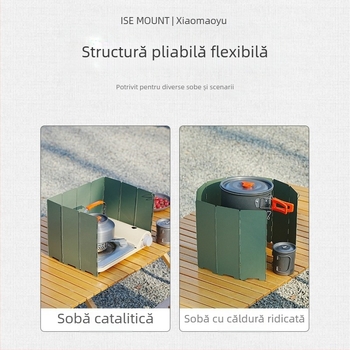 Deflector de vânt pliabil pentru camping în aer liber, cuptor cu casetă de fier, capac rezistent la vânt cu mai multe fețe, husă anti-vânt cu zece ori, sobă feroce, placă anti-vânt, en-gros
