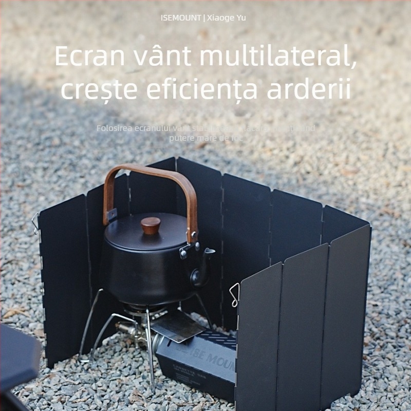 Deflector de vânt pliabil pentru camping în aer liber, cuptor cu casetă de fier, capac rezistent la vânt cu mai multe fețe, husă anti-vânt cu zece ori, sobă feroce, placă anti-vânt, en-gros