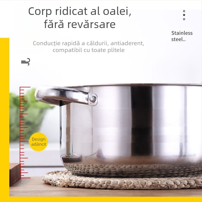 Set de oale din oțel inoxidabil populare, vânzare cu ridicata, comerț exterior transfrontalier, pentru supă, capacitate mare, îngroșată, pentru uz casnic