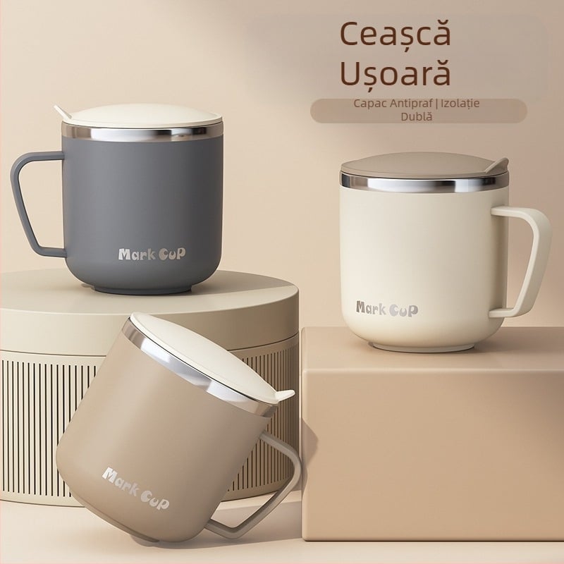 Cana specială pentru înmuierea fulgilor de ovăz, cană de mic dejun cu lapte, cană, cană de cafea din oțel inoxidabil 304, cană nouă pentru femei, bărbați