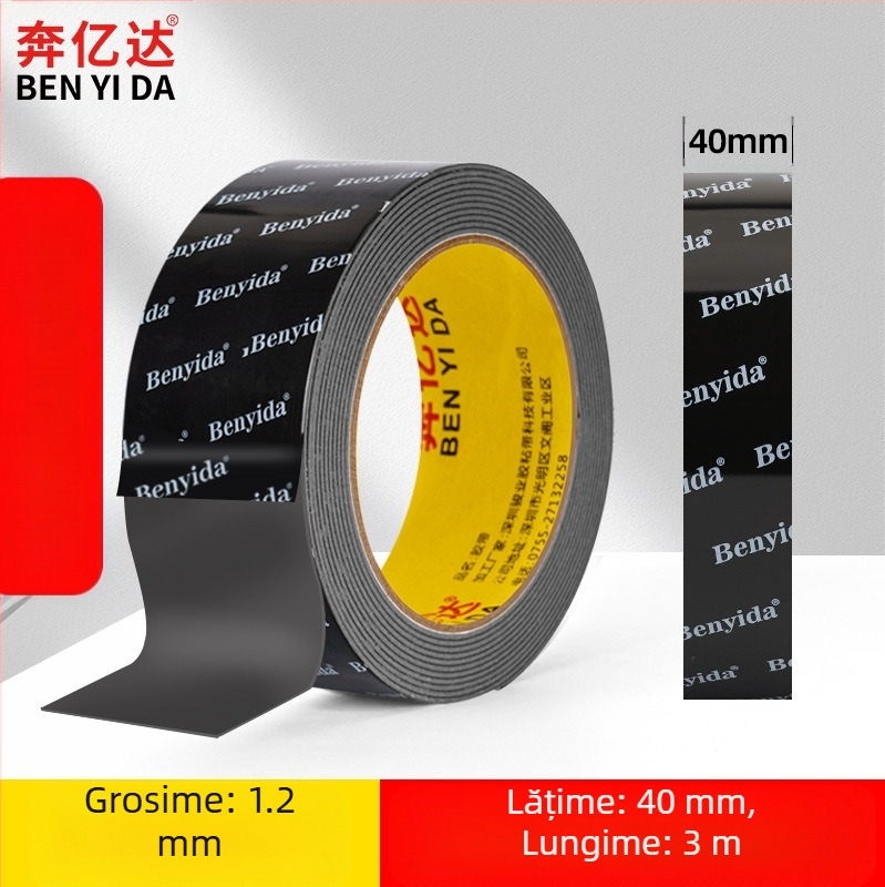 Adeziv dublu-adeziv super puternic, cu vâscozitate ridicată, adeziv puternic pentru perete, nu deteriorează peretele, bandă adezivă fără sudură, spumă auto, nu lasă urme