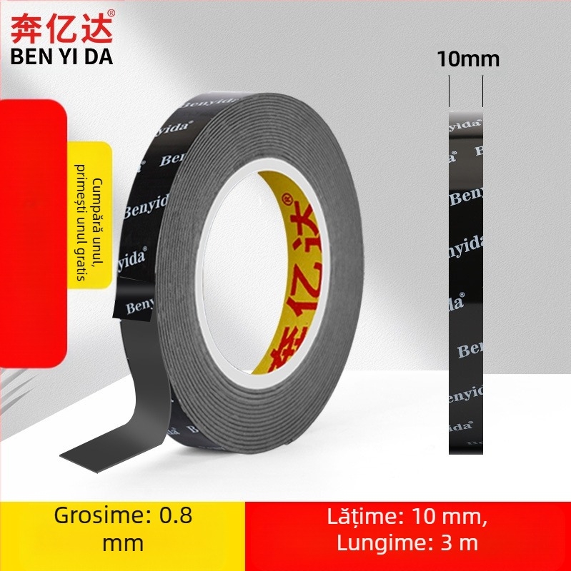 Adeziv dublu-adeziv super puternic, cu vâscozitate ridicată, adeziv puternic pentru perete, nu deteriorează peretele, bandă adezivă fără sudură, spumă auto, nu lasă urme