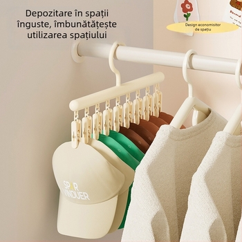 Umeraș de uz casnic cu clemă, valoare de culoare ridicată, clemă fără sudură, umeraș de haine multifuncțional, cu o singură potrivire, lenjerie de corp din plastic, clemă pentru șosete