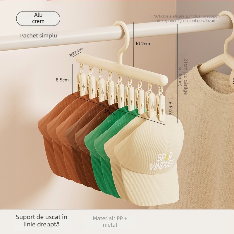 Umeraș de uz casnic cu clemă, valoare de culoare ridicată, clemă fără sudură, umeraș de haine multifuncțional, cu o singură potrivire, lenjerie de corp din plastic, clemă pentru șosete