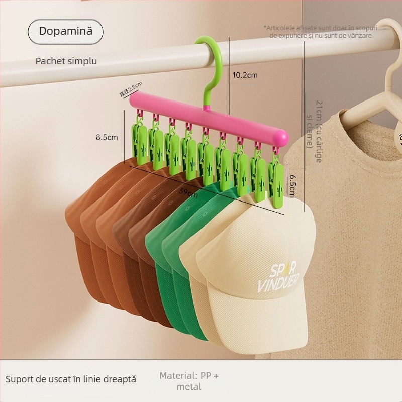 Umeraș de uz casnic cu clemă, valoare de culoare ridicată, clemă fără sudură, umeraș de haine multifuncțional, cu o singură potrivire, lenjerie de corp din plastic, clemă pentru șosete