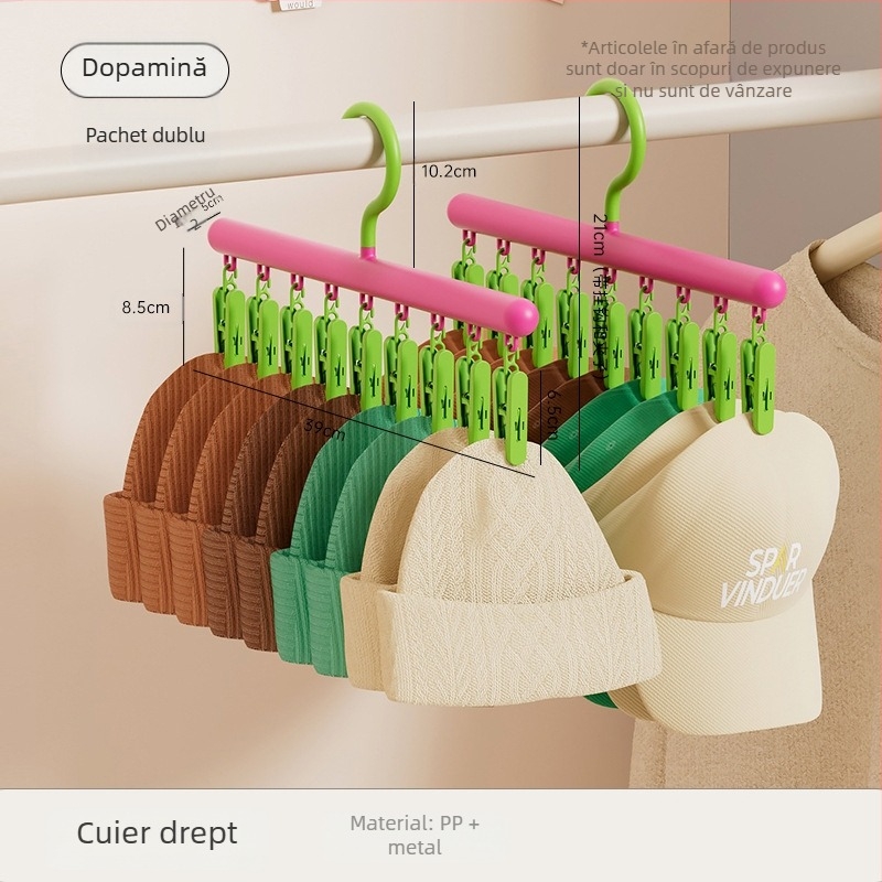 Umeraș de uz casnic cu clemă, valoare de culoare ridicată, clemă fără sudură, umeraș de haine multifuncțional, cu o singură potrivire, lenjerie de corp din plastic, clemă pentru șosete
