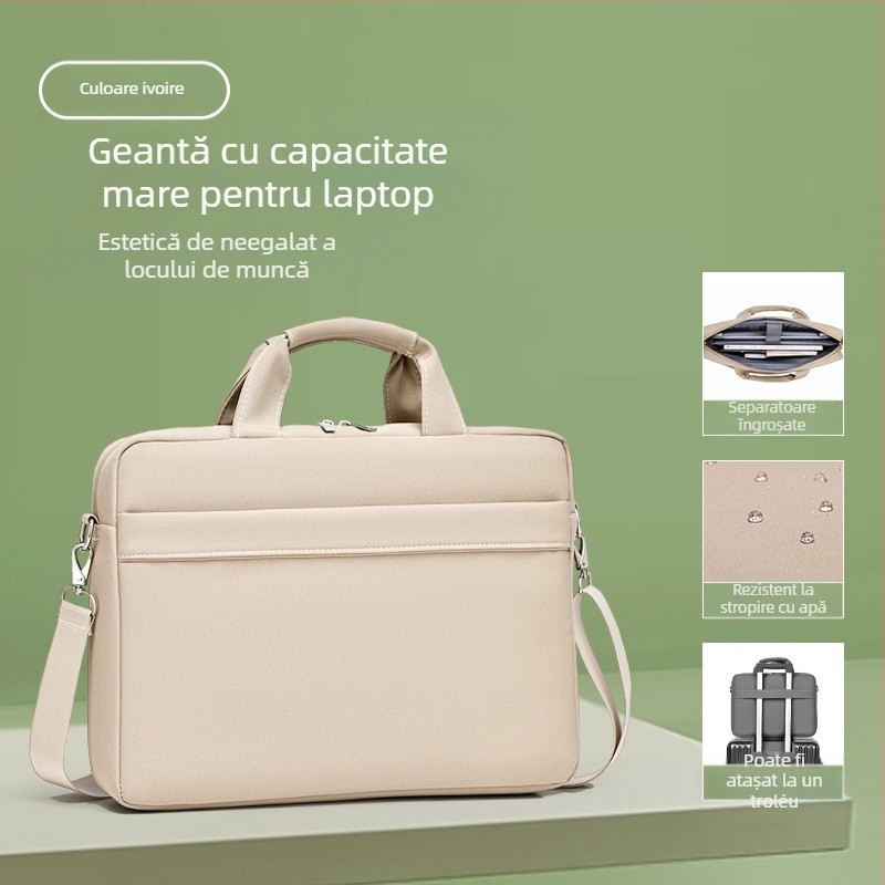 Geantă portabilă pentru laptop de 15,6 inch, geantă pentru notebook de 14 inch, servietă anti-stropire, geantă de afaceri pentru bărbați și femei de 17 inch