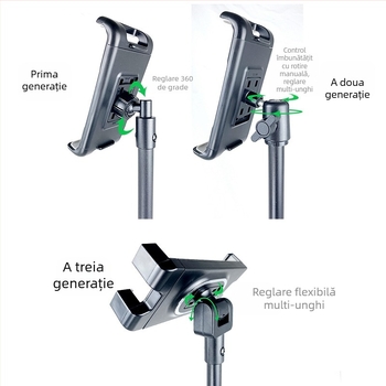 Suport tabletă en-gros, suport trepied negru de 12 inch, retractabil, 1,6 m, suport telefon mobil leneș, livrare