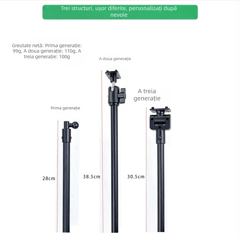 Suport tabletă en-gros, suport trepied negru de 12 inch, retractabil, 1,6 m, suport telefon mobil leneș, livrare