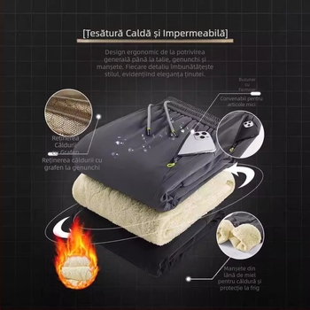 80-320 Nord-Est Pantaloni de bumbac impermeabili rezistenți la frig pentru bărbați Iarnă căptușită cu fleece Îngroșată Super Groasă Catifea de miel Îngrășământ plus mărime Pantaloni caldi