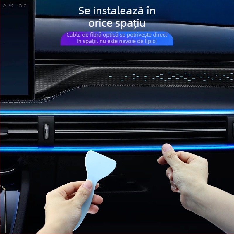 Lumină decorativă USB fără fir, cu 64 de culori, cu atmosferă auto, cu aplicație de control central colorată, ritm muzical