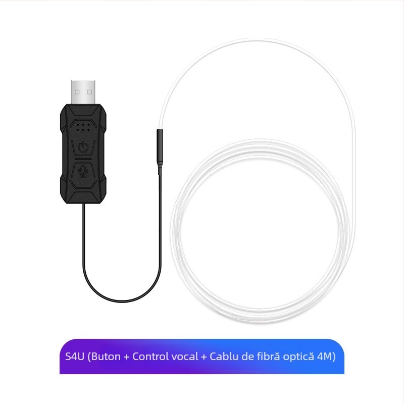 Lumină decorativă USB fără fir, cu 64 de culori, cu atmosferă auto, cu aplicație de control central colorată, ritm muzical