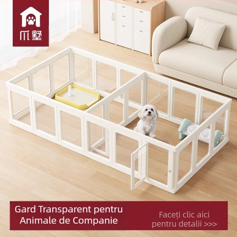 Gard transparent pentru câini Claw Villa, acrilic, pentru canisa, gard interior pentru animale de companie, iepure, câine mare, câine mic, cușcă pentru câini