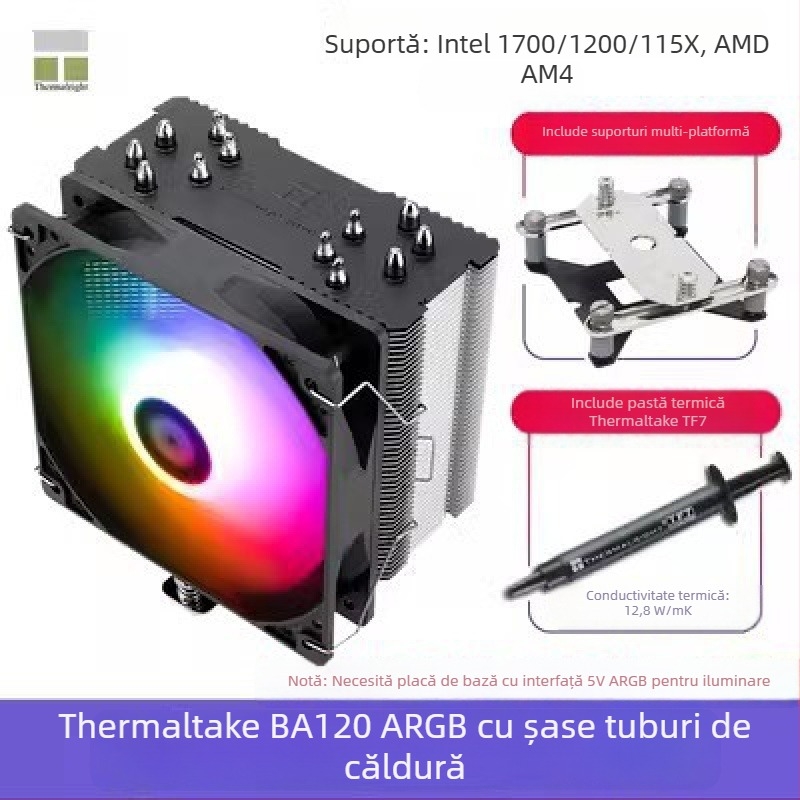 Limin AX120R SE radiator CPU computer anti-gravitațional desktop ventilator ARGB mut alb 1700/AM5