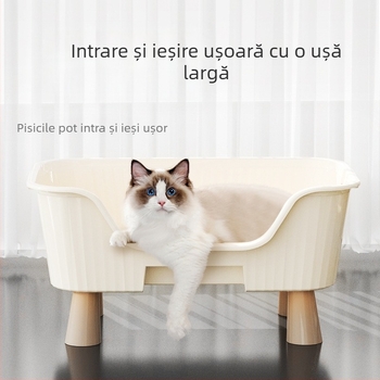 Litiera pentru pisici, semi-închisă, extra mare, pentru toaletă, anti-stropire, sertar, tip litiera pentru pisici, dezodorizantă pentru pisoi