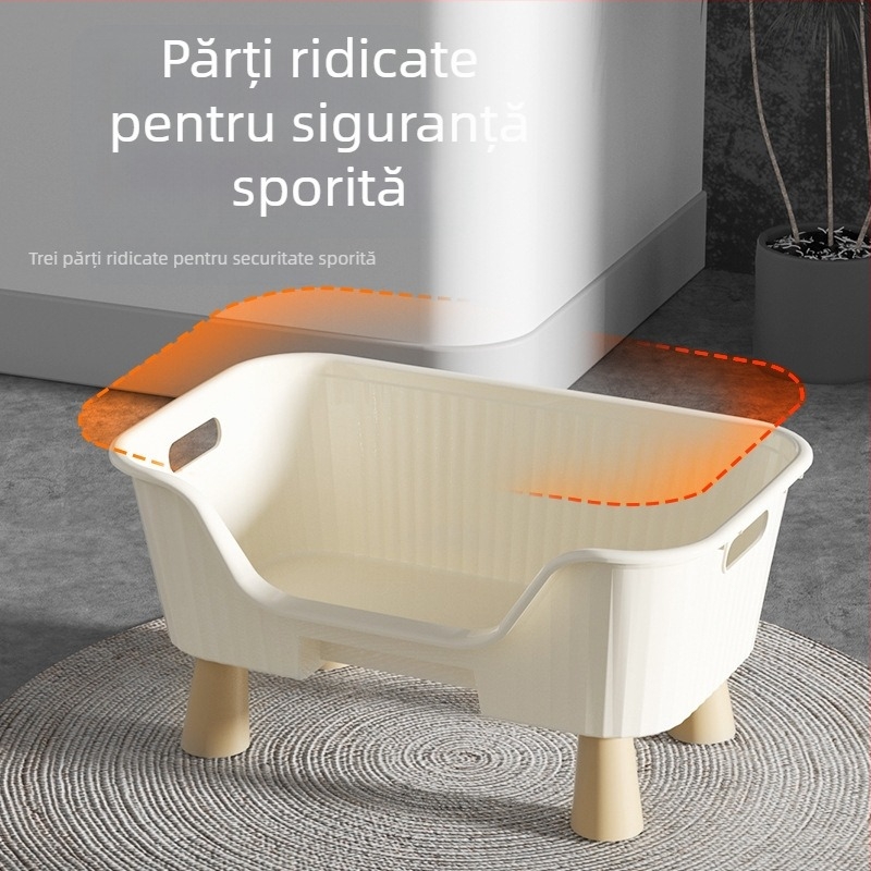 Litiera pentru pisici, semi-închisă, extra mare, pentru toaletă, anti-stropire, sertar, tip litiera pentru pisici, dezodorizantă pentru pisoi