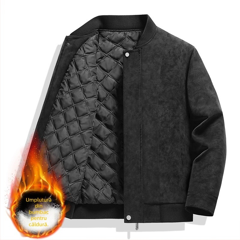 Jachetă de motocicletă cu ridicata pentru bărbați, de primăvară și toamnă, nouă, comercială, îngroșată, pentru adolescenți, din piele întoarsă PU, casual, din piele rezistentă la vânt