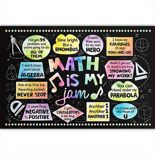 Sursă transfrontalieră pentru profesori, clasă, scrisoare în limba engleză, poster inspirațional, formulă matematică pictată cu spray, decorare de perete pentru clasă, miez de pictură