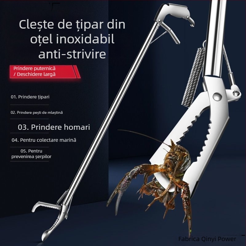 Clemă de anghilă extinsă pentru prinderea loachelor, clește de anghilă îngroșat, clește pliabil cu cârlig de șarpe, instrument de cârlig de pește antiderapant pentru pescuitul maritim