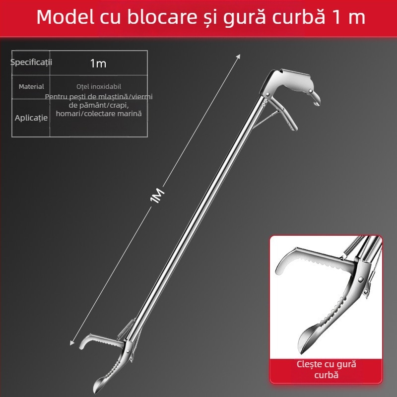 Clemă de anghilă extinsă pentru prinderea loachelor, clește de anghilă îngroșat, clește pliabil cu cârlig de șarpe, instrument de cârlig de pește antiderapant pentru pescuitul maritim