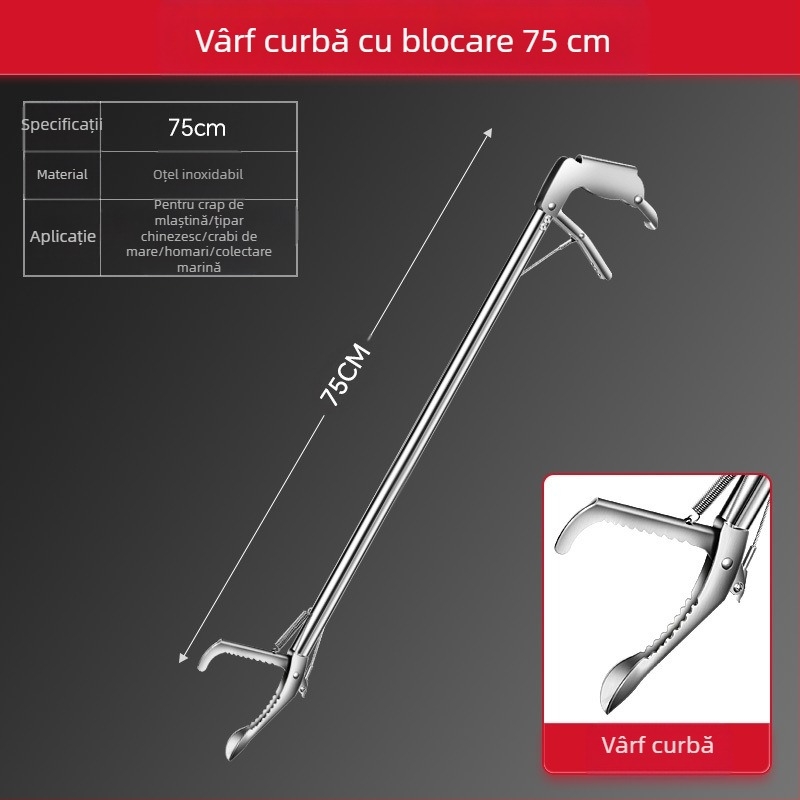 Clemă de anghilă extinsă pentru prinderea loachelor, clește de anghilă îngroșat, clește pliabil cu cârlig de șarpe, instrument de cârlig de pește antiderapant pentru pescuitul maritim