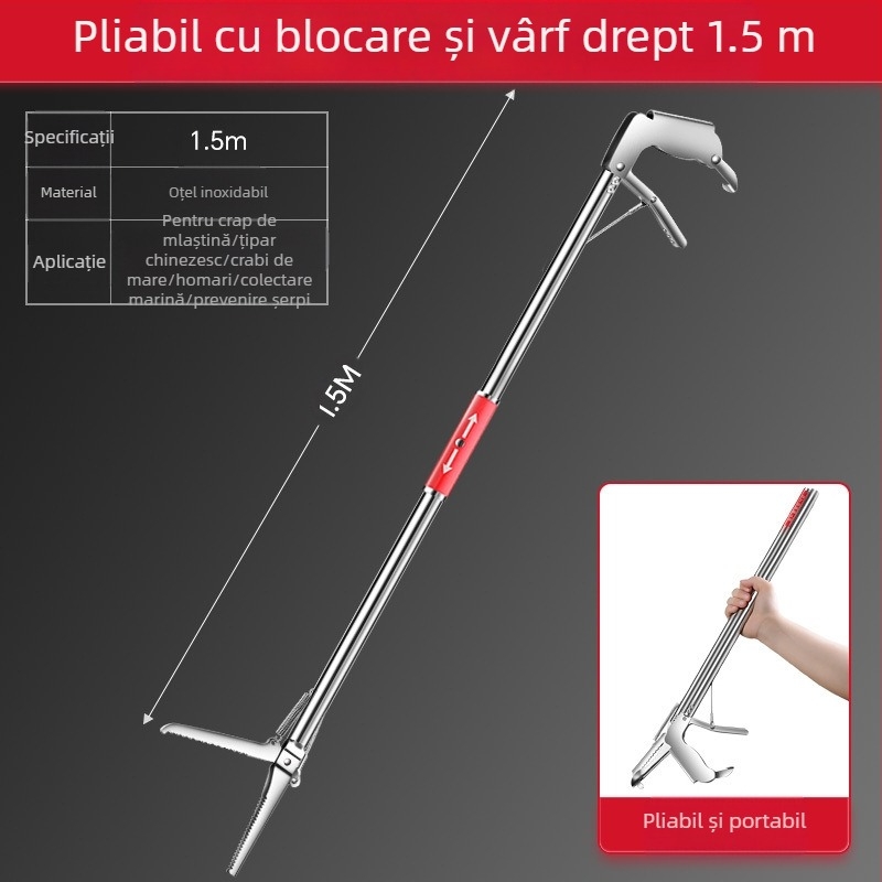 Clemă de anghilă extinsă pentru prinderea loachelor, clește de anghilă îngroșat, clește pliabil cu cârlig de șarpe, instrument de cârlig de pește antiderapant pentru pescuitul maritim