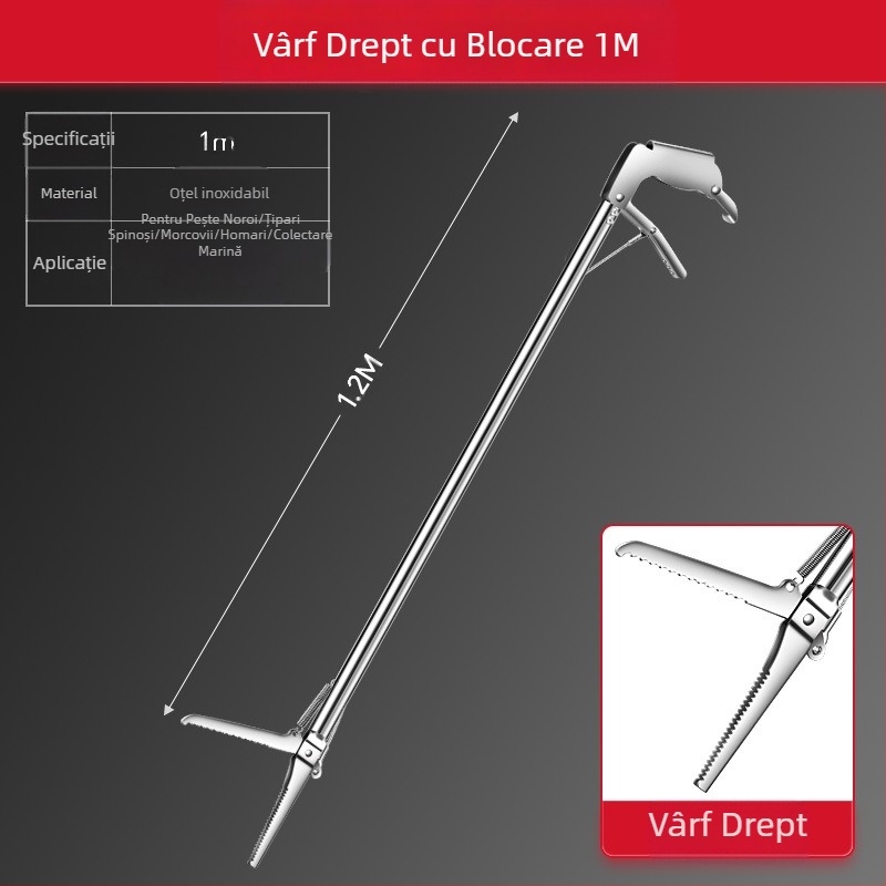 Clemă de anghilă extinsă pentru prinderea loachelor, clește de anghilă îngroșat, clește pliabil cu cârlig de șarpe, instrument de cârlig de pește antiderapant pentru pescuitul maritim