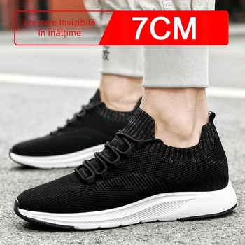 Pantofi de vară invizibili pentru bărbați, cu creștere în înălțime, 7 cm, respirabili, cu plasă țesută, pentru bărbați, pantofi sport albi, pantofi casual pentru bărbați