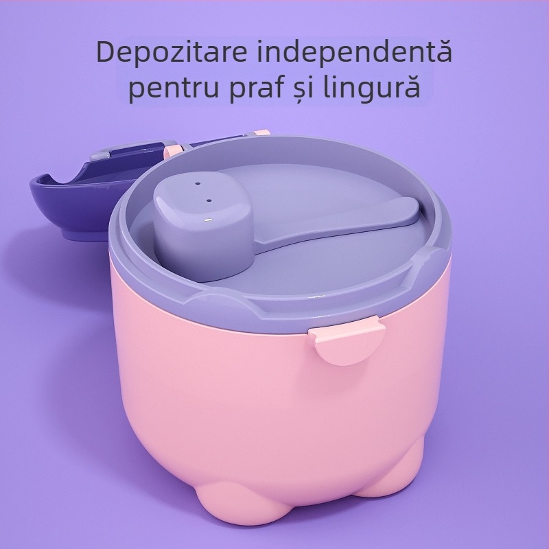Cartuș de lapte praf pentru bebeluși, portabil, sigilat, rezistent la umiditate, rezervor de depozitare, cartuș suplimentar de lapte praf în cutie cu tăiței de orez