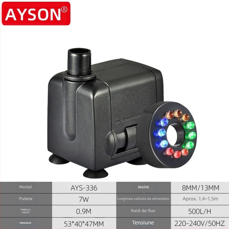 Pompă de circulație a apei curgătoare cu iluminare 110V/220V, pentru fântână artizanală, tip rockerie, SUA/Europa/Marea Britanie/Australia, furnizată de Amazon