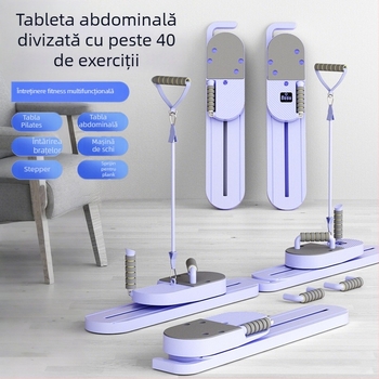 Placă de fitness multifuncțională split în stil Tiktok, roată abdominală, echipament de antrenament pentru mușchii abdominali cu recul automat