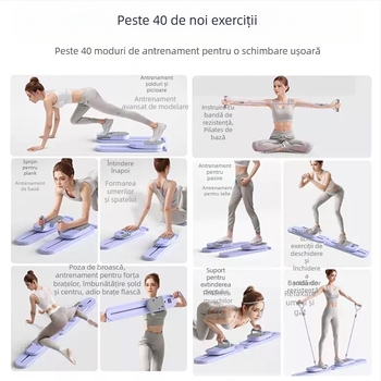 Placă de fitness multifuncțională split în stil Tiktok, roată abdominală, echipament de antrenament pentru mușchii abdominali cu recul automat