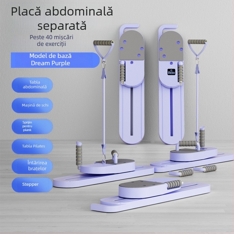 Placă de fitness multifuncțională split în stil Tiktok, roată abdominală, echipament de antrenament pentru mușchii abdominali cu recul automat