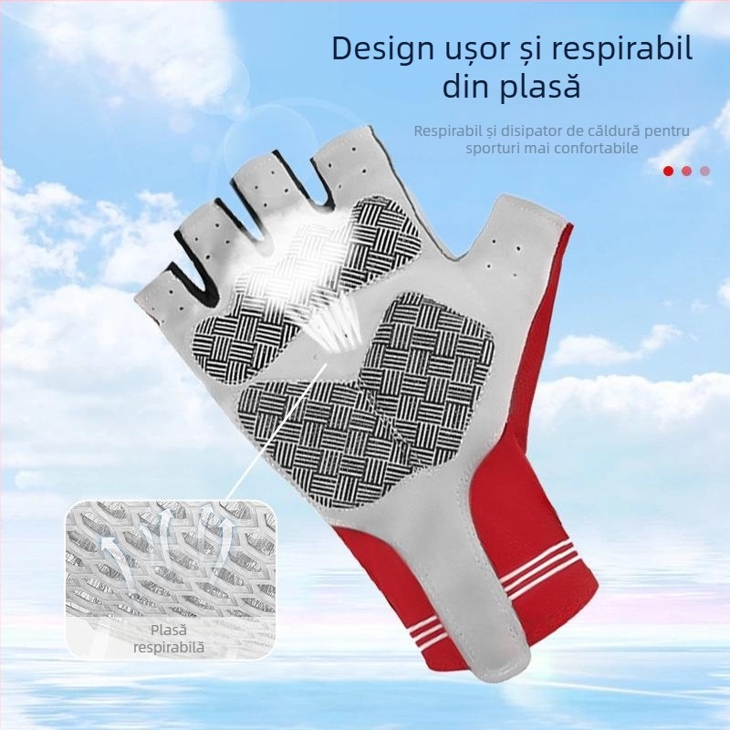 Mănuși de ciclism pentru bărbați, mănuși de vară respirabile, sport, antiderapante, cu protecție solară, respirabile, pentru ciclism, pescuit în aer liber, cu jumătate de deget, pentru biciclete