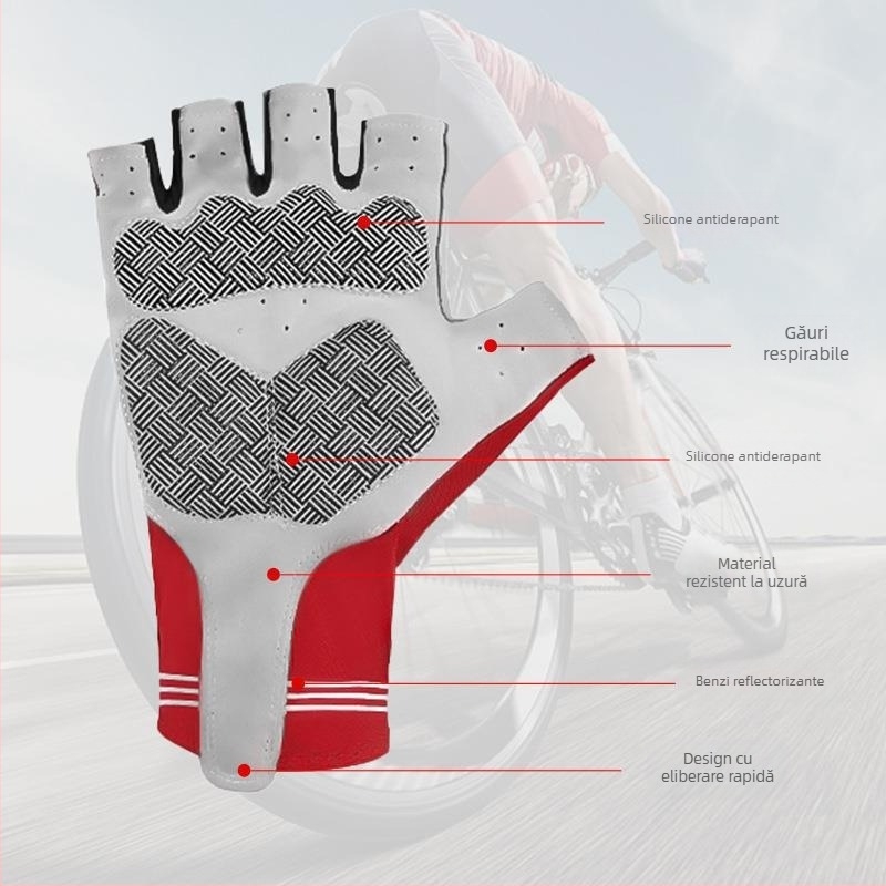 Mănuși de ciclism pentru bărbați, mănuși de vară respirabile, sport, antiderapante, cu protecție solară, respirabile, pentru ciclism, pescuit în aer liber, cu jumătate de deget, pentru biciclete