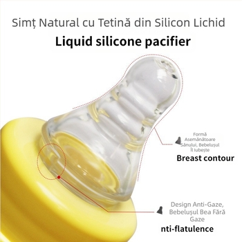 Vânzări din fabrică pentru bebeluși, PP, cu mâner, sticla de calibru standard, 250 ml, sticla pentru nou-născuți, anti-flatulență, anti-cădere