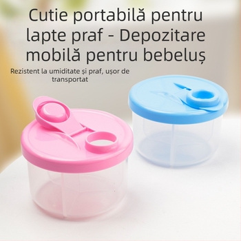 Cutie nouă de ambalare pentru lapte praf pentru bebeluși, cutie convenabilă pentru depozitarea laptelui praf cu trei compartimente, borcan detașabil pentru lapte praf, en-gros, 300 ml