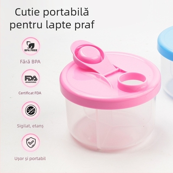 Cutie nouă de ambalare pentru lapte praf pentru bebeluși, cutie convenabilă pentru depozitarea laptelui praf cu trei compartimente, borcan detașabil pentru lapte praf, en-gros, 300 ml